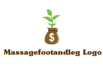 money bag with plant