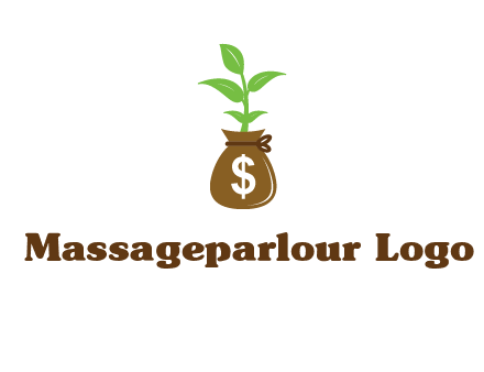 money bag with plant