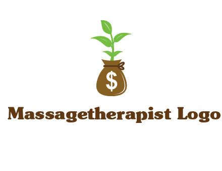 money bag with plant