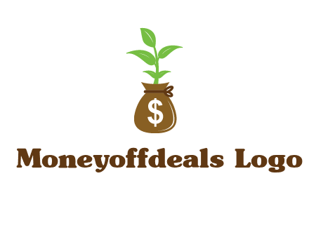 money bag with plant