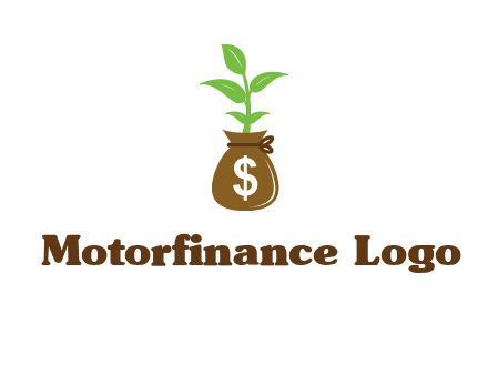 money bag with plant