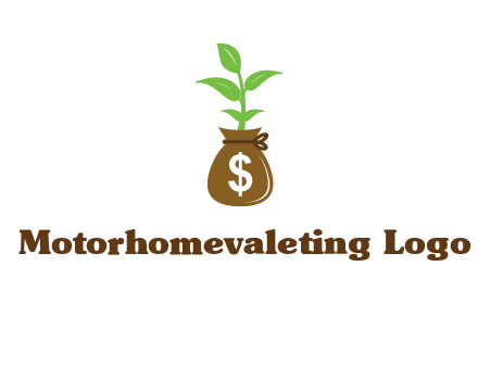 money bag with plant