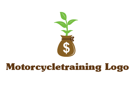 money bag with plant