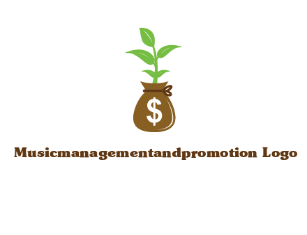 money bag with plant