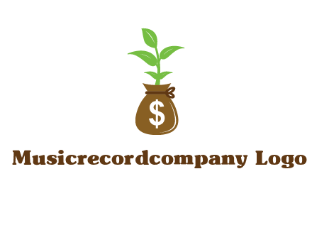 money bag with plant