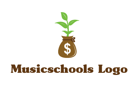 money bag with plant