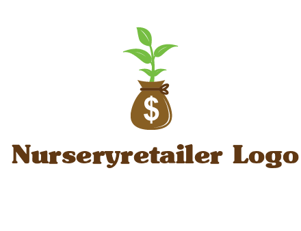 money bag with plant