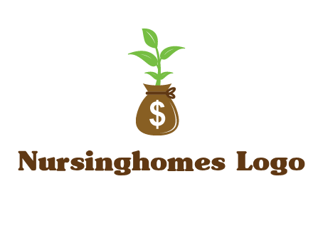 money bag with plant