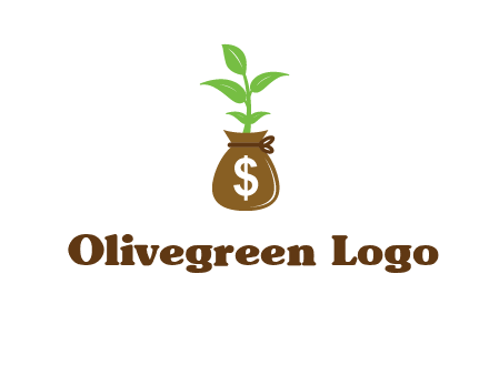 money bag with plant