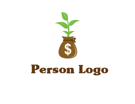 money bag with plant