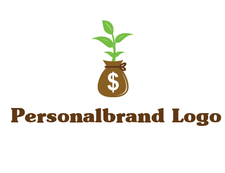 money bag with plant