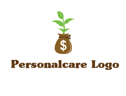 money bag with plant