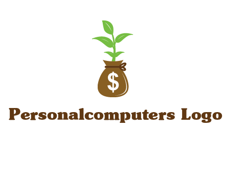 money bag with plant