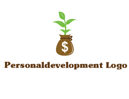 money bag with plant
