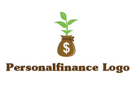 money bag with plant