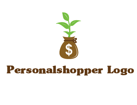 money bag with plant