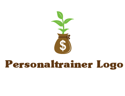 money bag with plant