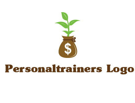 money bag with plant