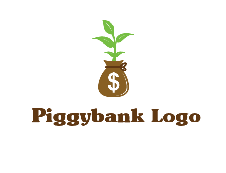 money bag with plant