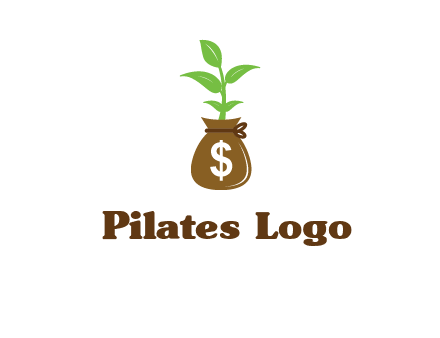 money bag with plant