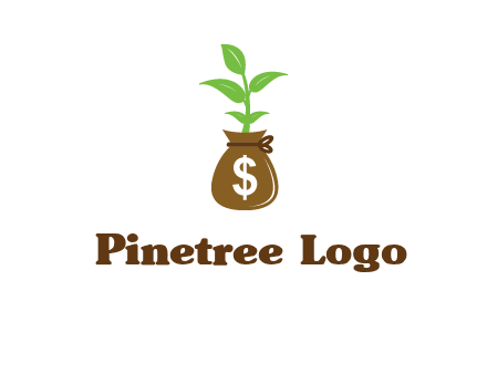 money bag with plant