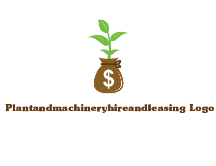 money bag with plant