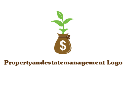 money bag with plant