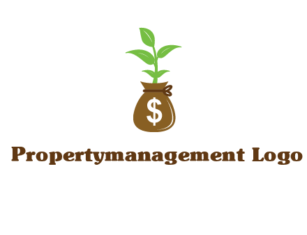 money bag with plant