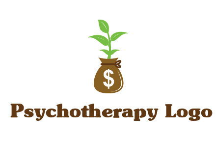 money bag with plant
