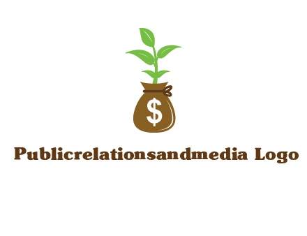 money bag with plant