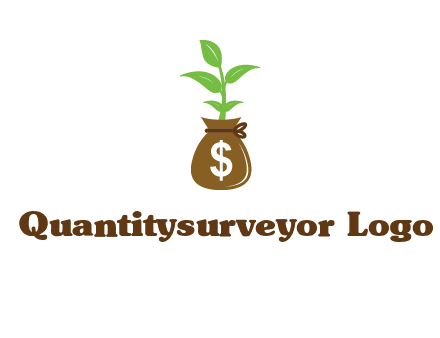 money bag with plant