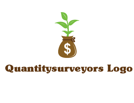 money bag with plant