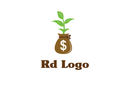 money bag with plant