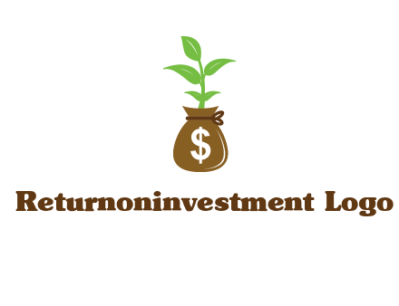 money bag with plant