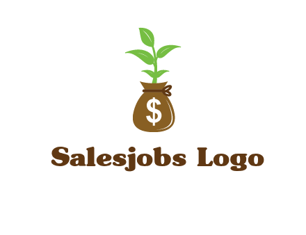 money bag with plant