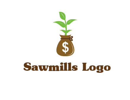 money bag with plant