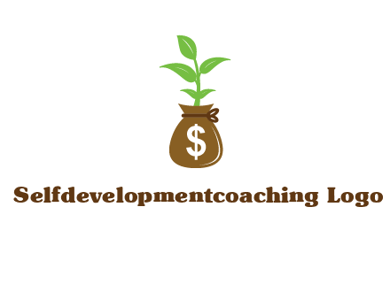 money bag with plant