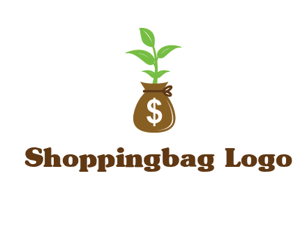 money bag with plant