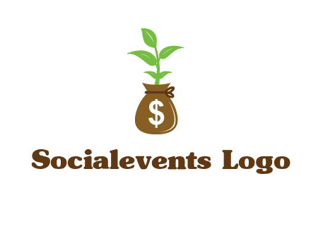 money bag with plant