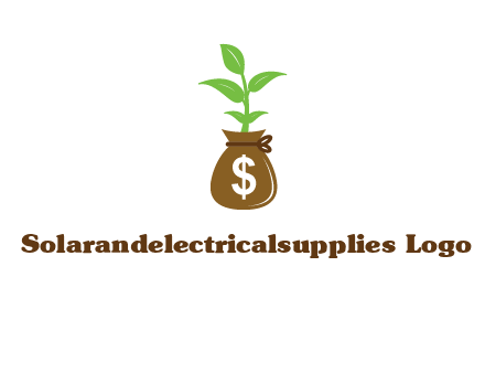 money bag with plant