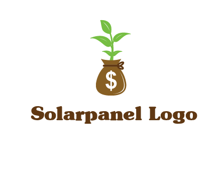money bag with plant
