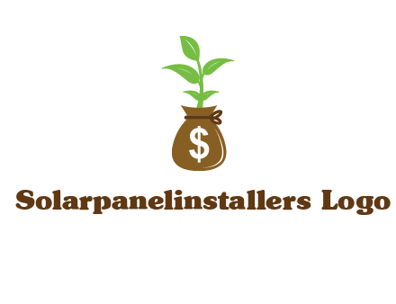 money bag with plant