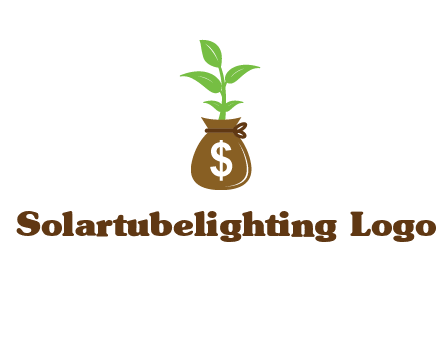 money bag with plant