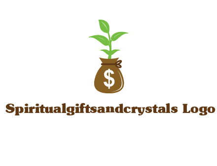 money bag with plant