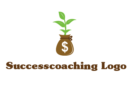 money bag with plant