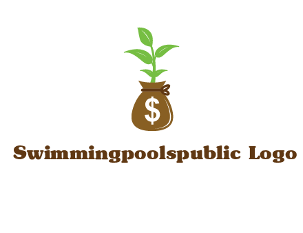 money bag with plant