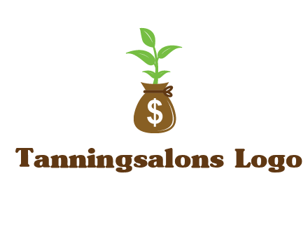 money bag with plant