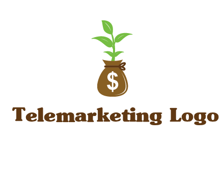 money bag with plant