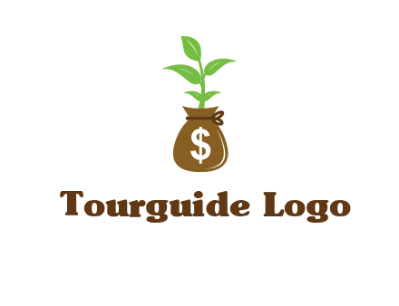 money bag with plant
