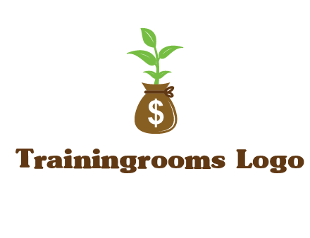 money bag with plant